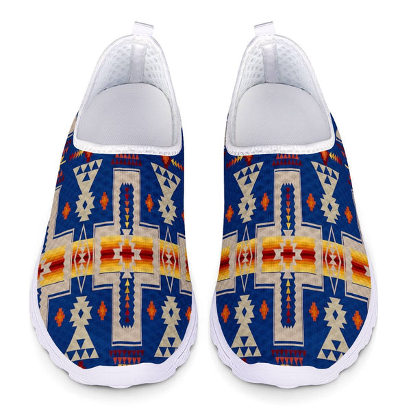 Navy Tribe Design Mesh Shoes - Image 2