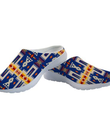 Navy Tribe Design Native American Mesh Slippers