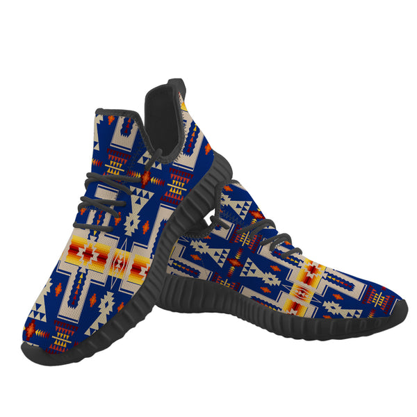 Navy Tribe Design Native American Yeezy Shoes - Image 2