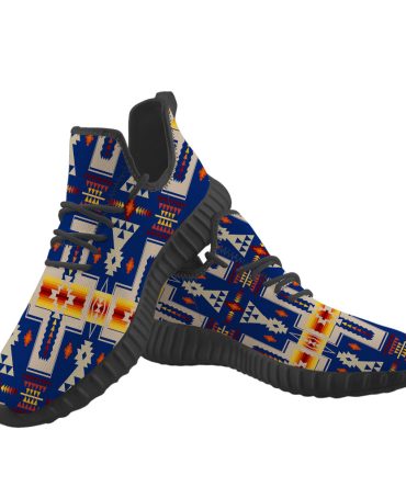 Navy Tribe Design Native American Yeezy Shoes