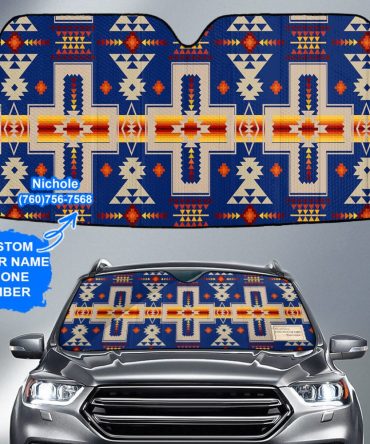 Pattern Native American Custom Name Auto Sun Shades