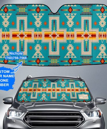 Pattern Native American Custom Name Auto Sun Shades