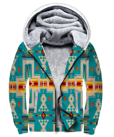 Turquoise Design Native 3D Fleece Hoodie