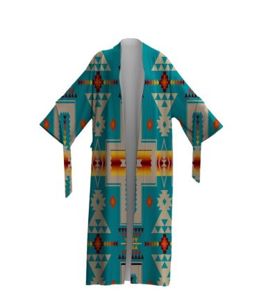 Turquoise Pattern Night Robe