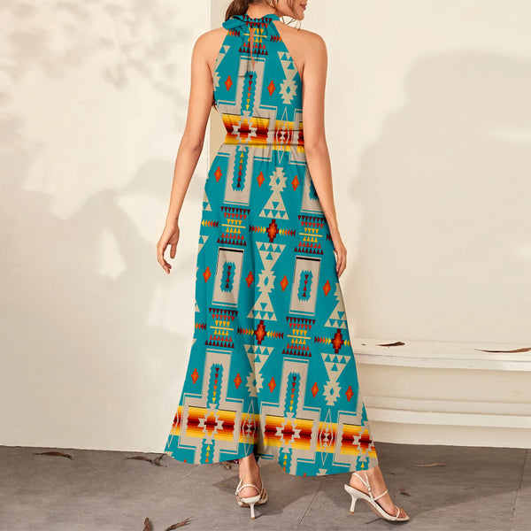 Turquoise Tribe Design Dress Maxi Ligation - Image 3
