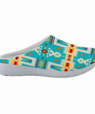 Turquoise Tribe Design Native American Mesh Slippers