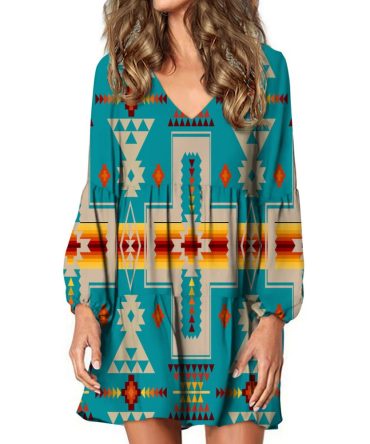 Turquoise Tribe Design Native American Swing Dress