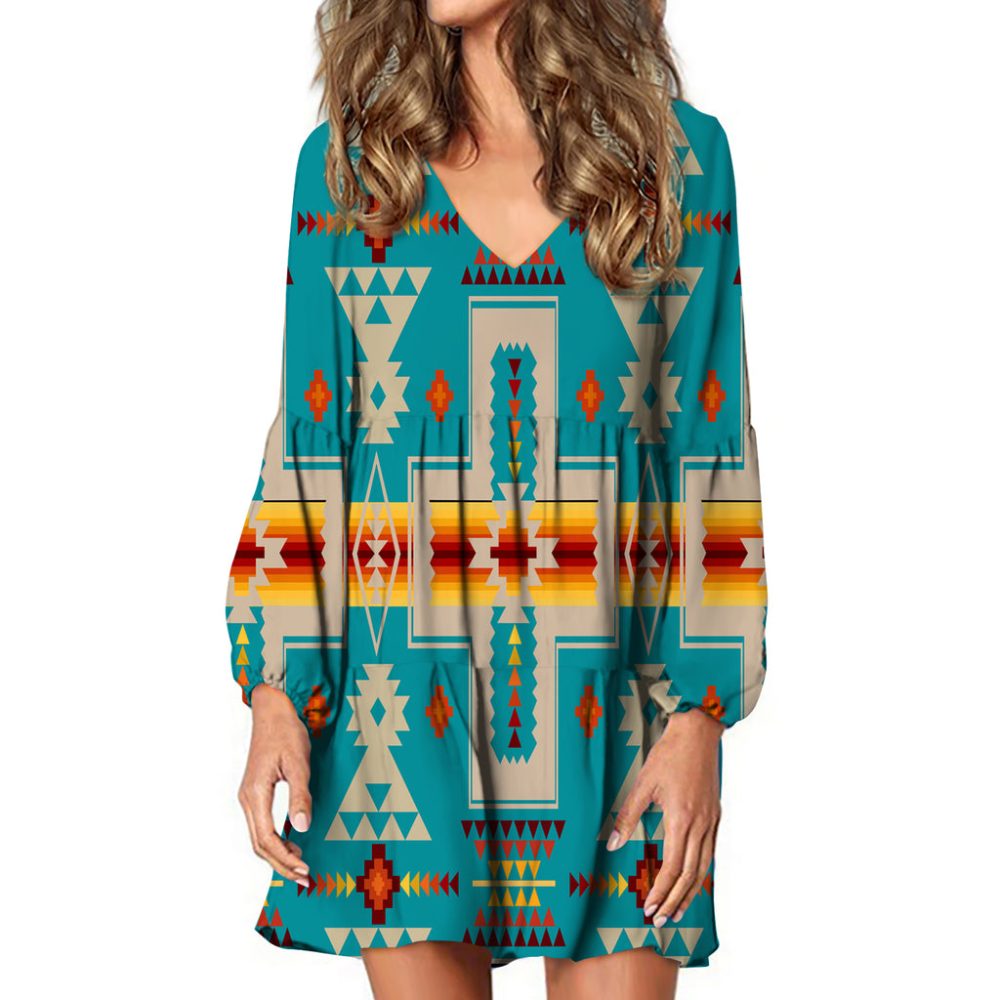 Turquoise Tribe Design Native American Swing Dress