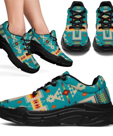 Turquoise Tribe Design Native Chunky Sneakers