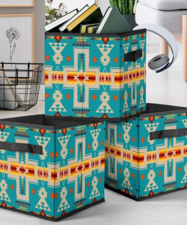 Turquoise Tribe Design Storage Cube