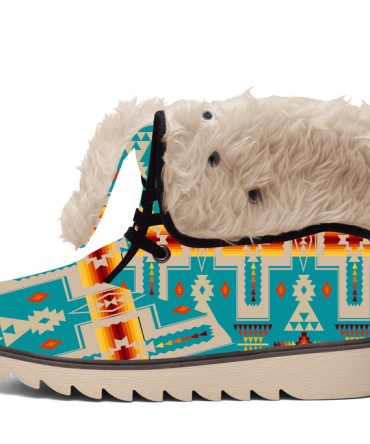 Turquoise Tribe Faux Fur Leather Boots