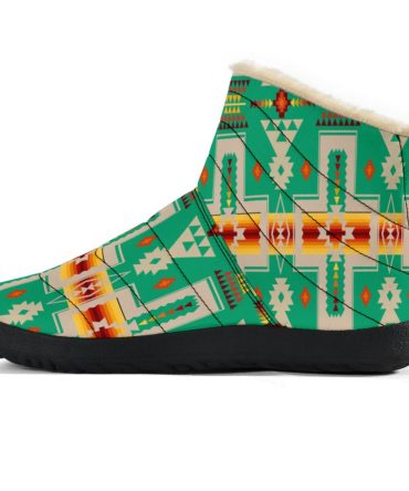 Green Tribe Design Native American Cozy Winter Boots
