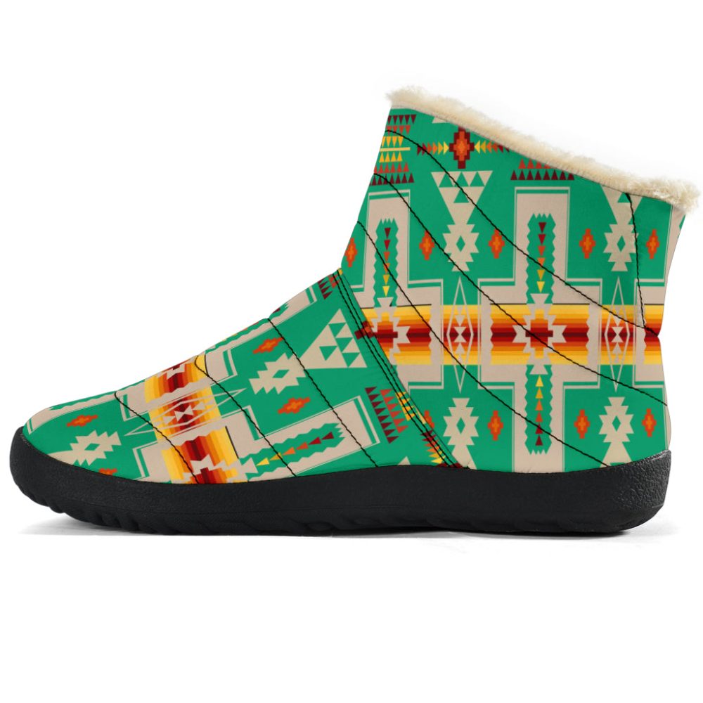 Green Tribe Design Native American Cozy Winter Boots