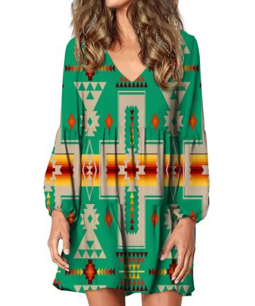 Green Tribe Design Native American Swing Dress