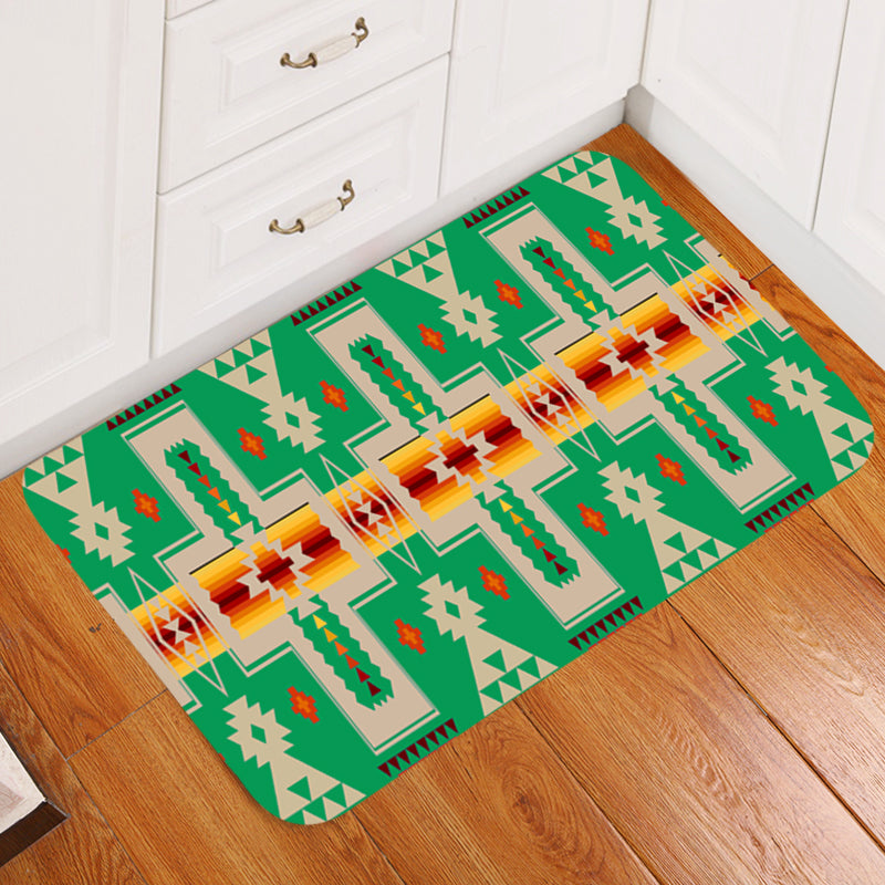 Light Green Tribe Design Native American Doormat