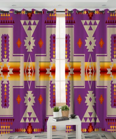 Light Purple Design Native Living Room Curtain