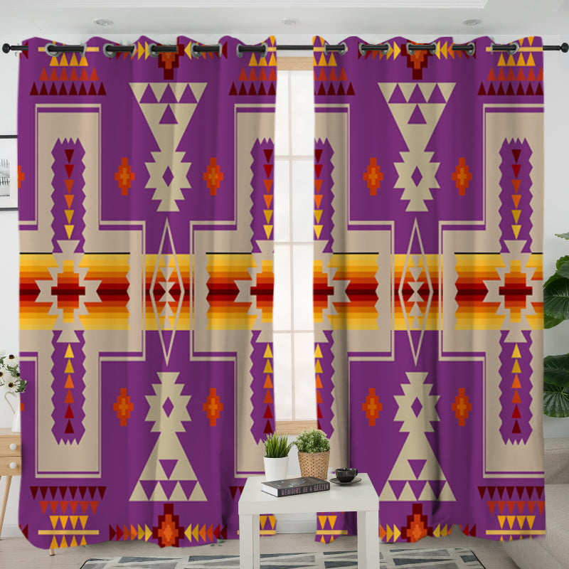Light Purple Design Native Living Room Curtain
