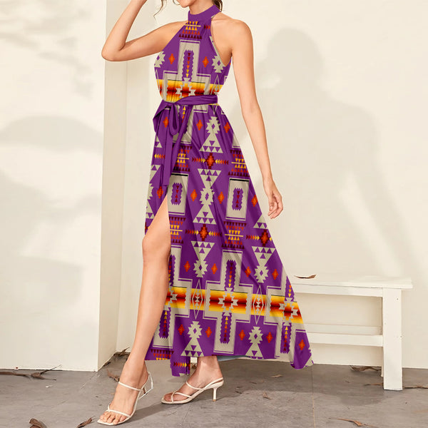 Light Purple Tribe Design Dress Maxi Ligation - Image 2
