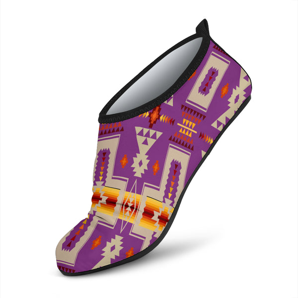 Light Purple Tribe Design Native American Aqua Shoes - Image 3