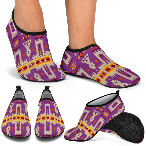 Light Purple Tribe Design Native American Aqua Shoes - Image 4