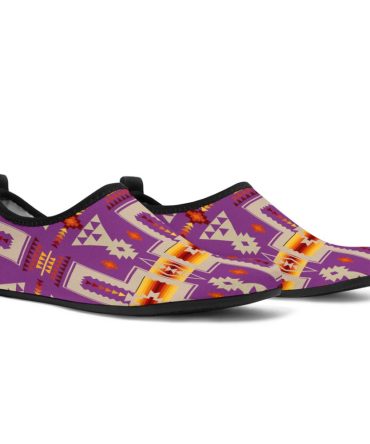 Light Purple Tribe Design Native American Aqua Shoes