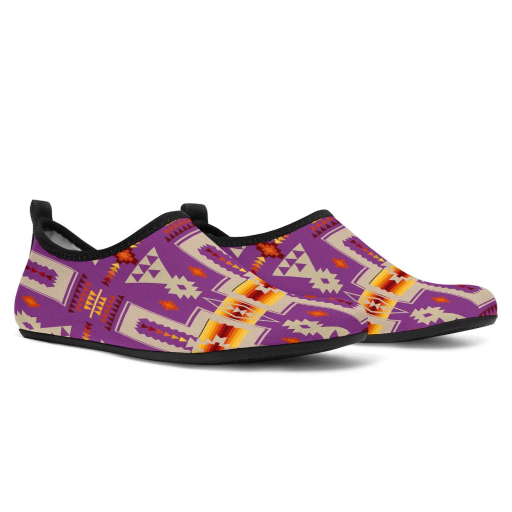 Light Purple Tribe Design Native American Aqua Shoes