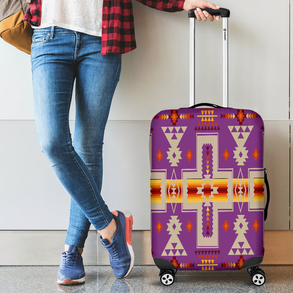 Light Purple Tribe Design Native American Luggage Covers - Image 3