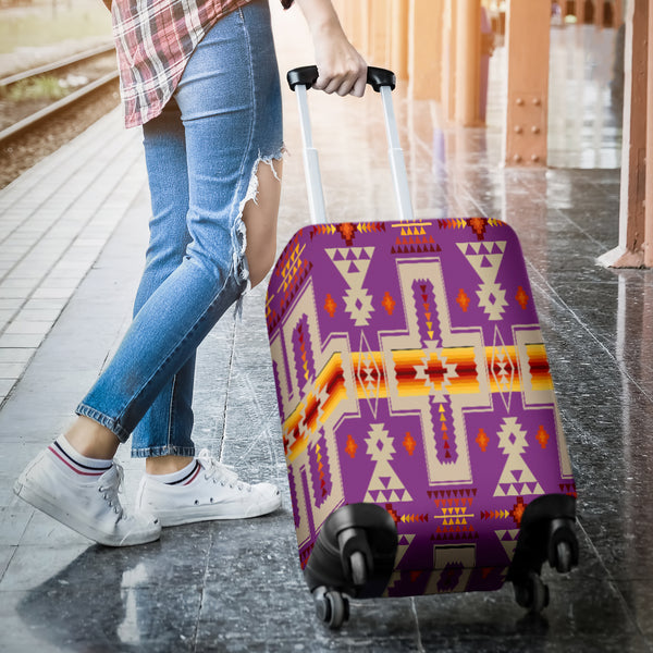 Light Purple Tribe Design Native American Luggage Covers - Image 4