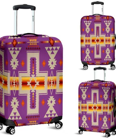 Light Purple Tribe Design Native American Luggage Covers