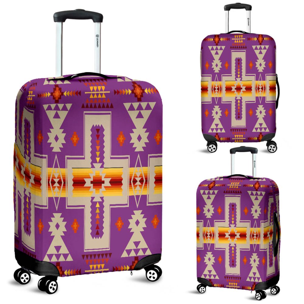 Light Purple Tribe Design Native American Luggage Covers