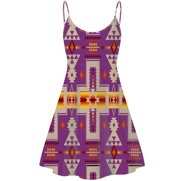 Light Purple Tribe Design Native American Strings Dress - Image 2