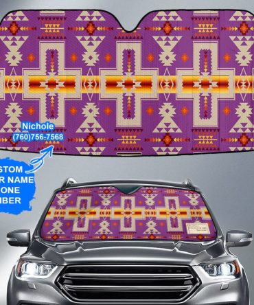 Pattern Native American Custom Name Auto Sun Shades