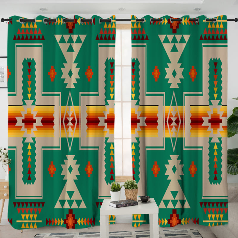 Green Purple Design Native Living Room Curtain