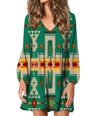 Green Tribe Design Native American Swing Dress