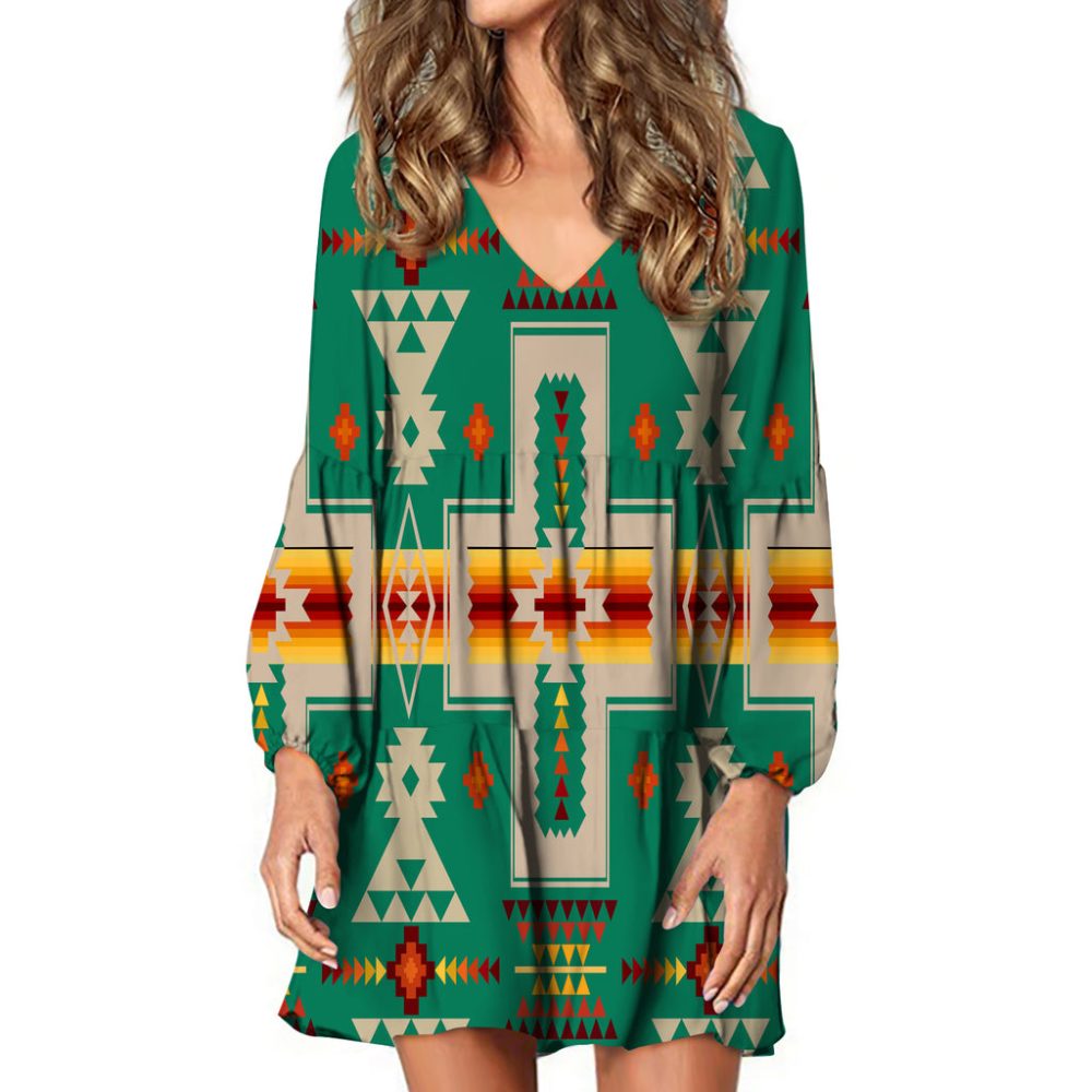 Green Tribe Design Native American Swing Dress