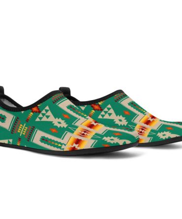 Light Green Tribe Design Native American Aqua Shoes