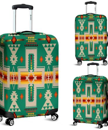 Light Green Tribe Design Native American Luggage Covers