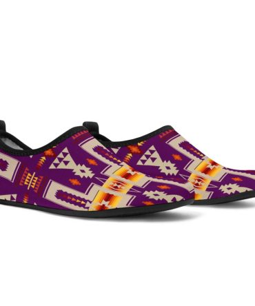 Purple Tribe Design Native American Aqua Shoes