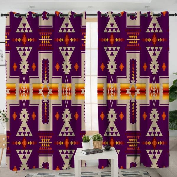Dark Purple Design Native Living Room Curtain - Image 3