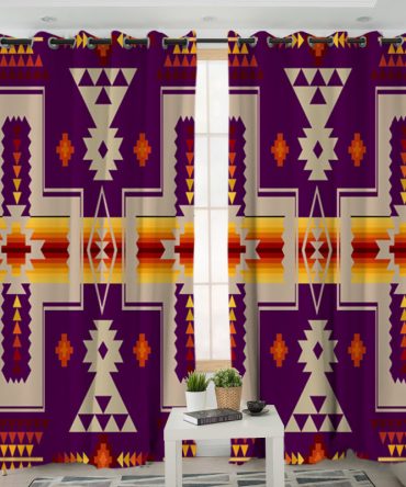 Dark Purple Design Native Living Room Curtain
