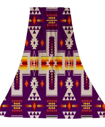 Purple Tribe Design Native American Face Towel