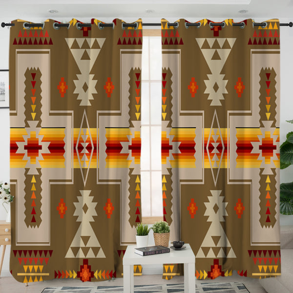 Light Brown Native Living Room Curtain - Image 2