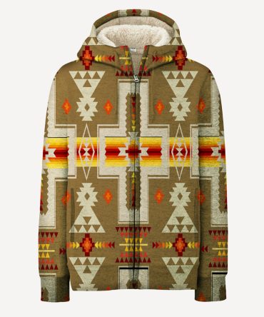 Light Brown Tribe Design Native American 3D Fleece Hoodie