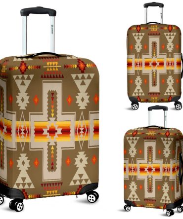 Light Brown Tribe Design Native American Luggage Covers