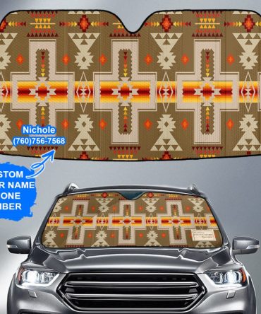 Pattern Native American Custom Name Auto Sun Shades