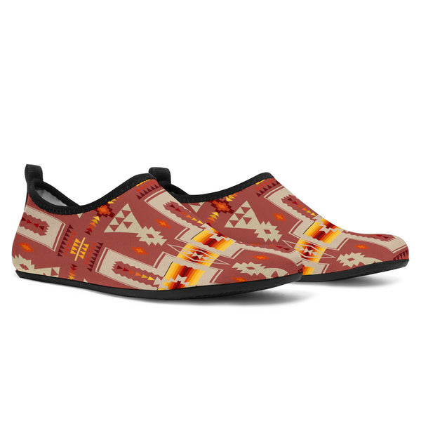 Tan Tribe Design Native American Aqua Shoes - Image 2