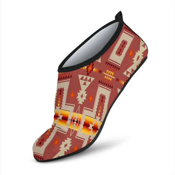 Tan Tribe Design Native American Aqua Shoes - Image 3