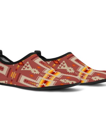 Tan Tribe Design Native American Aqua Shoes