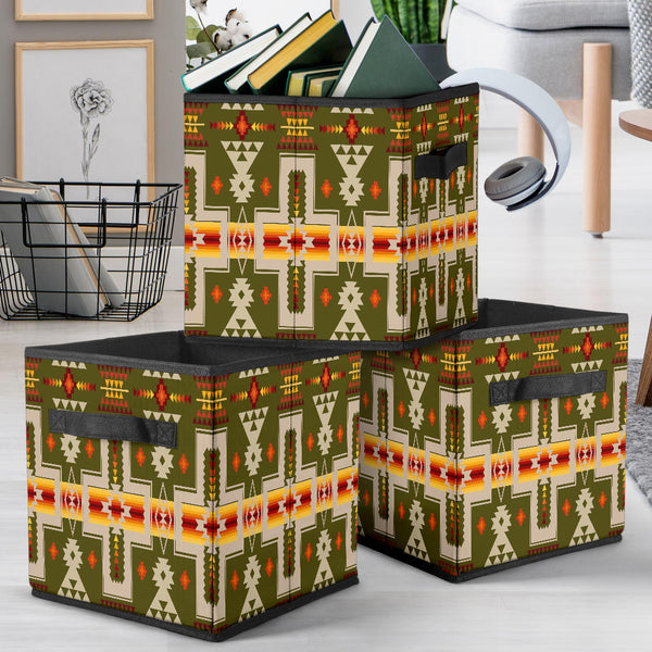 Dark Green Tribe Design Storage Cube - Image 2