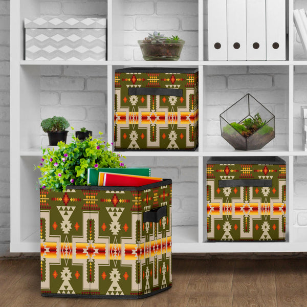 Dark Green Tribe Design Storage Cube - Image 4